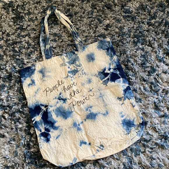 Patti Smith People Have The Power Shibori Dye Tote Bag - hand dyed & stitched - Picture 2 of 7